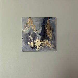 Abstract Gold and Gray Canvas Art Small